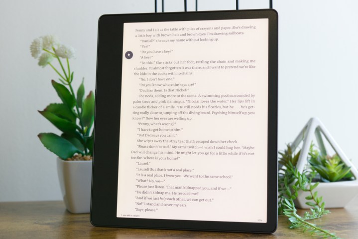 A book on the Amazon Kindle Scribe.