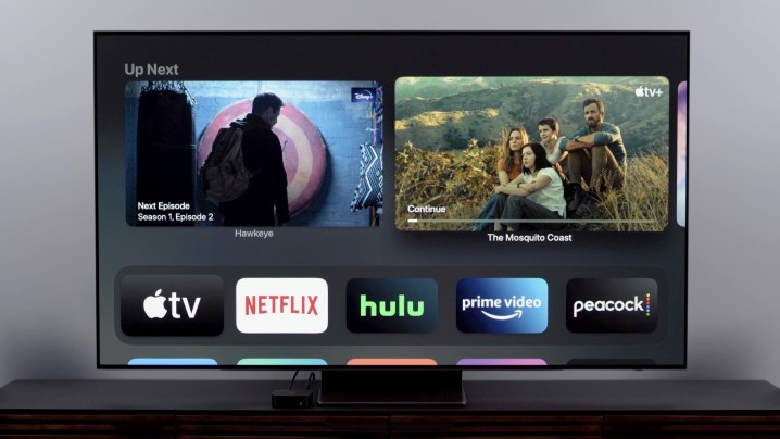 Schermata iniziale di Apple TV personalizzata per mostrare "il prossimo" fiume invece del contenuto suggerito