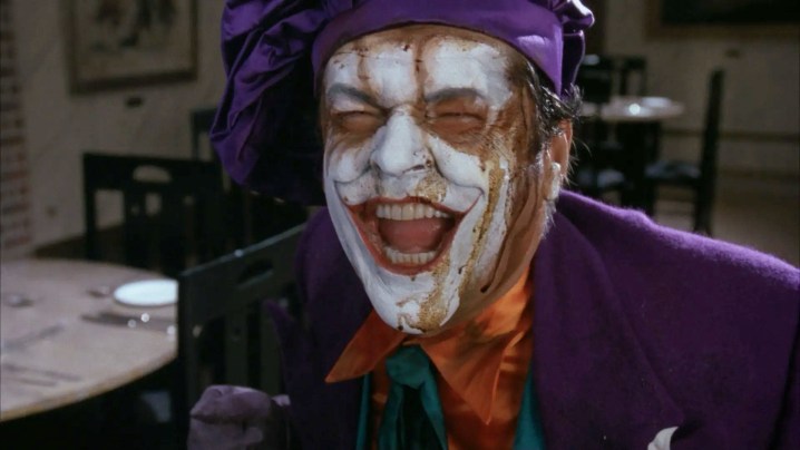 The Joker laughs in Batman.