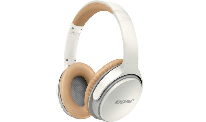 Bose SoundLink headphones with a white frame and brown padding.