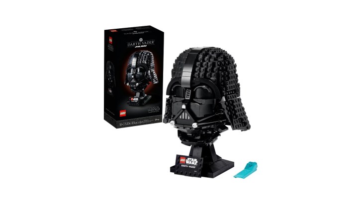 Lego Star Wars Darth Vader Helmet Set on a white background.