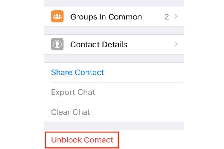 Buka blokir kontak WhatsApp iOS.