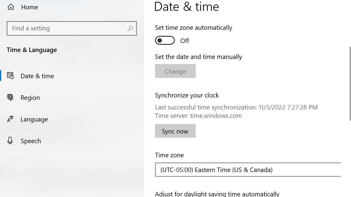 Stellen Sie sicher, dass sich Ihr Windows-Computer in der richtigen Zeitzone befindet, wenn er nicht automatisch auf die Sommerzeit aktualisiert wird.