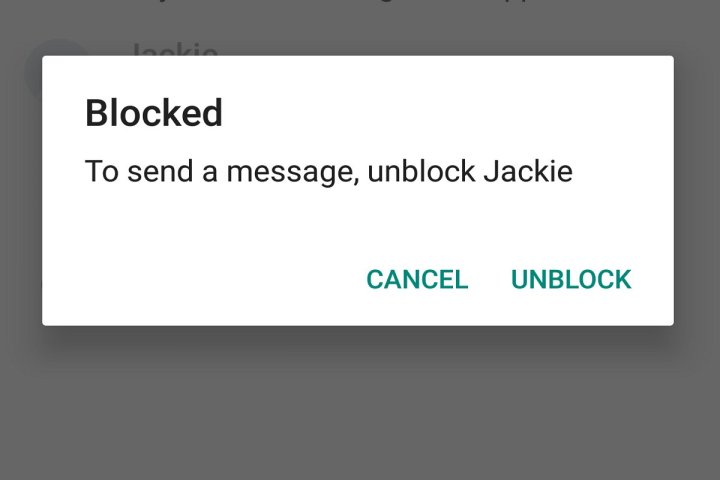 Unblock prompt on WhatsApp.