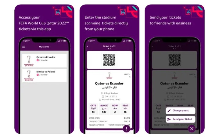 FIFA's ticketing app for the 2022 World Cup.