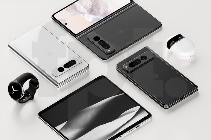 A leaked render of the Google Pixel Fold.