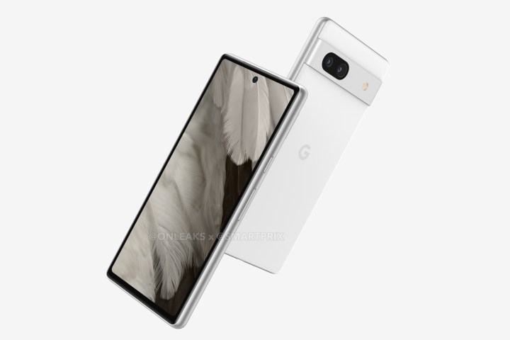 Pixel 7a leaked renders showing its front and rear profile.