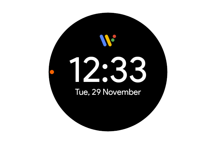 O mostrador do relógio Pixel Minimal para Galaxy Watches.