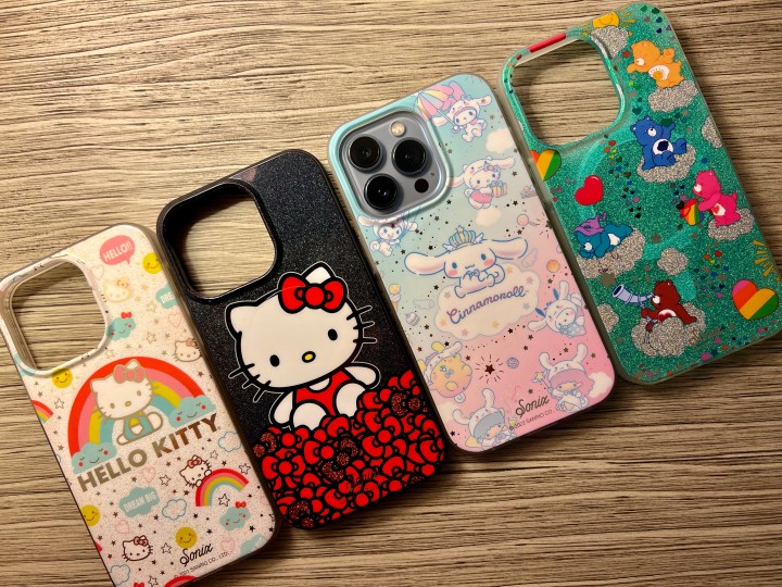 A variety of Sanrio and Care Bears Sonix iPhone 13 Pro cases