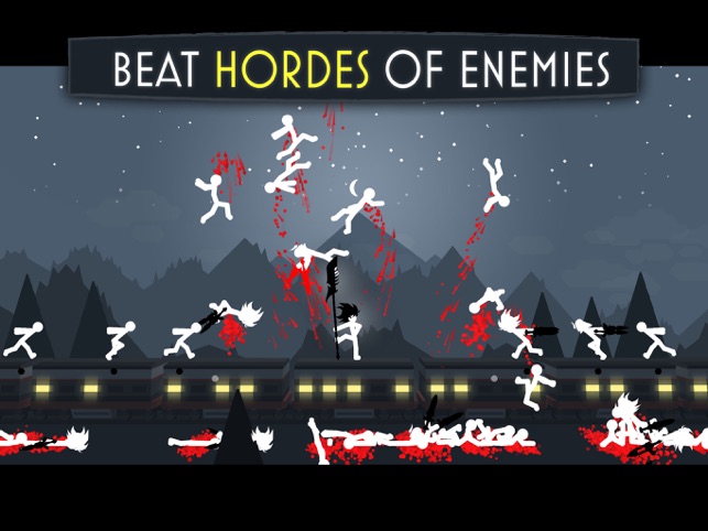 beating hordes of enemies in Stick Fight: Shadow Warrior. 