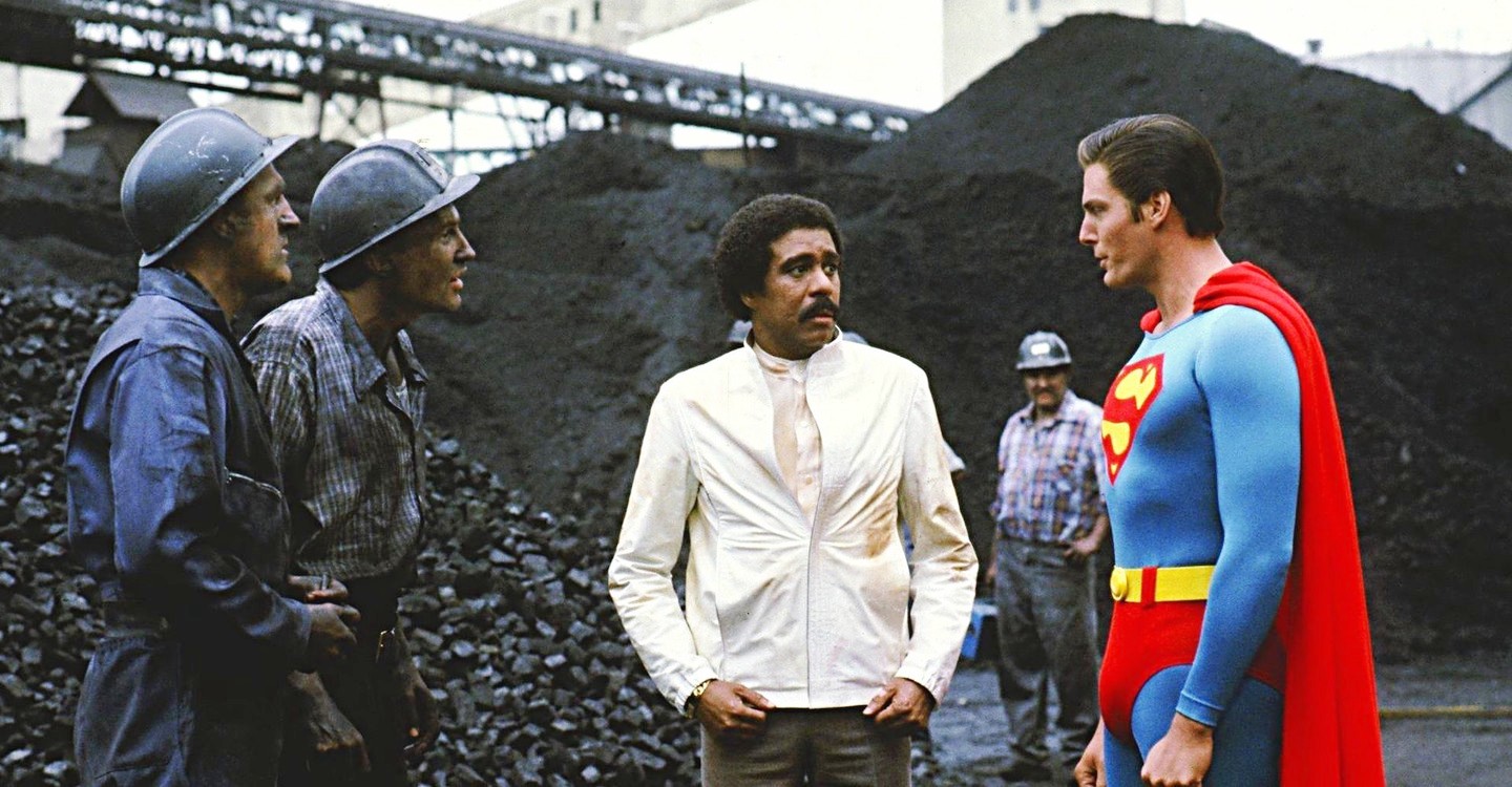 Superman fala com Richard Pryor em Superman III.