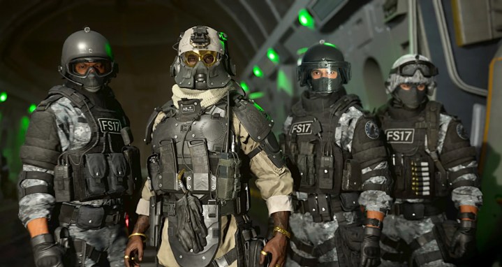 Characters wearing armor in Warzone 2.0.