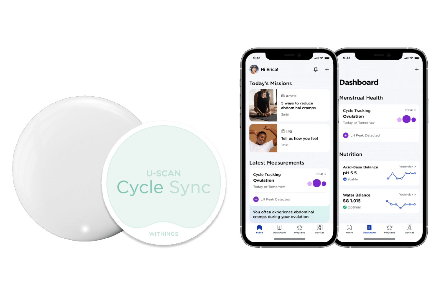 Withings U-Scan e o kit Cycle Sync.