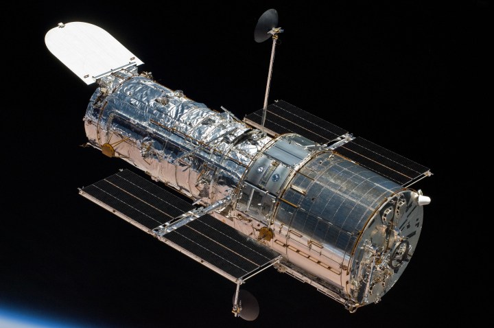 An astronaut aboard the space shuttle Atlantis captured this image of the Hubble Space Telescope on May 19, 2009.