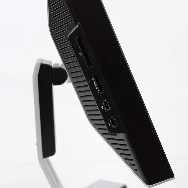 Profile view of a Dell UltraSharp monitor.
