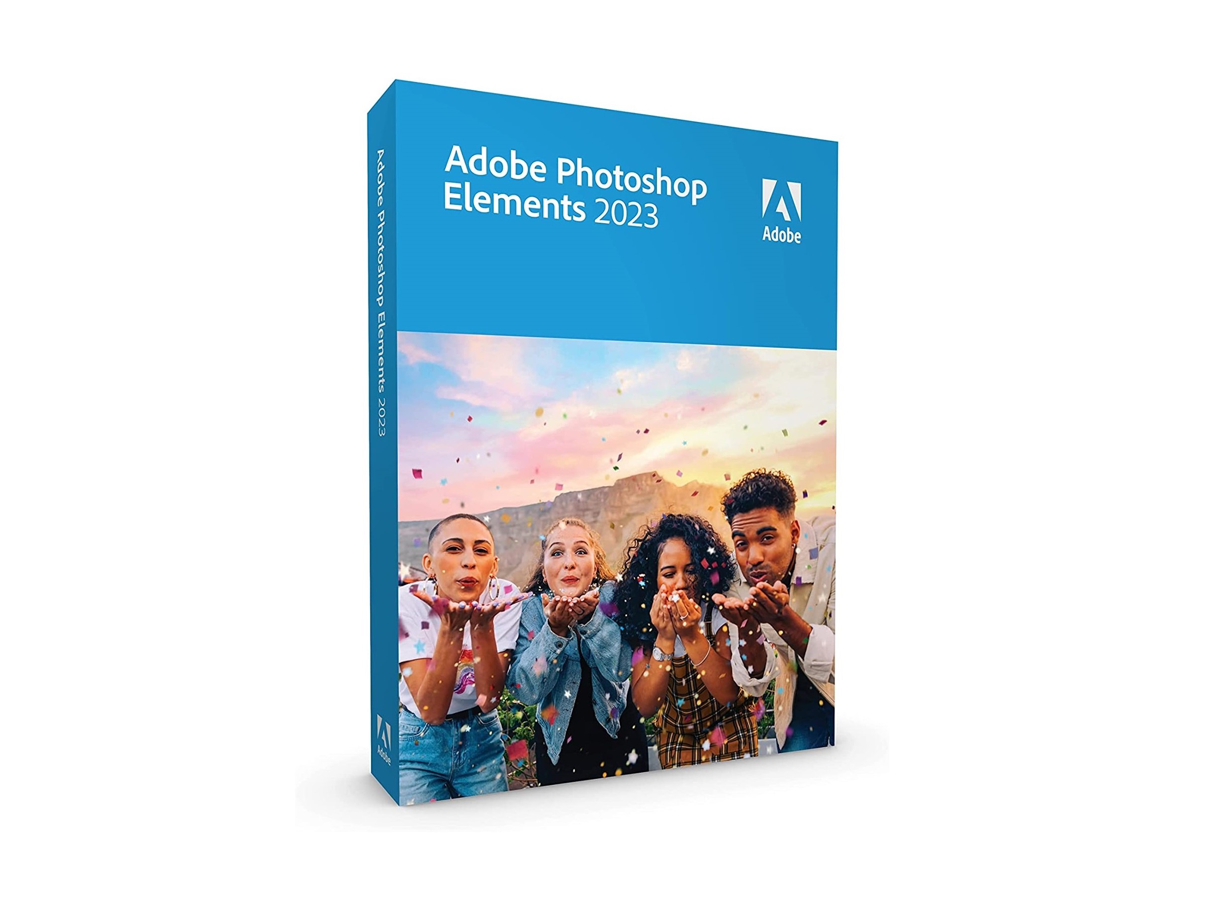 Arte da caixa do Adobe Photoshop Elements 2023 para PC e Mac