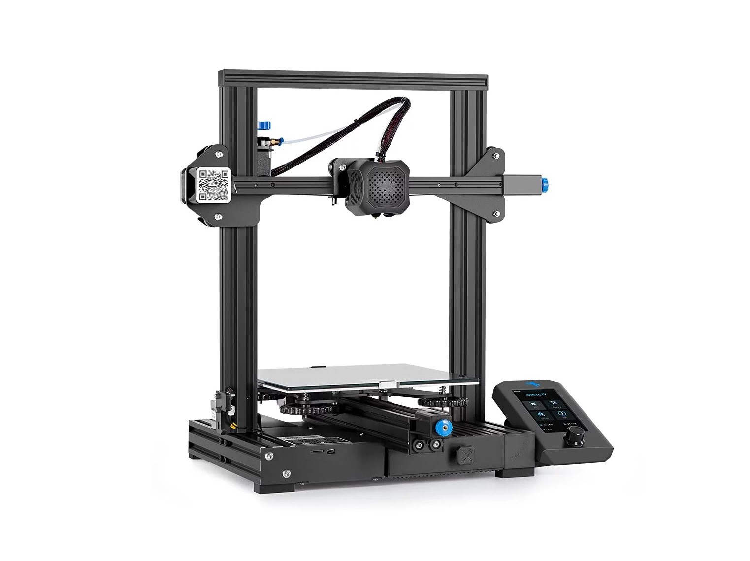 Creality Ender 3 V2 upgraded printer with smart screen.