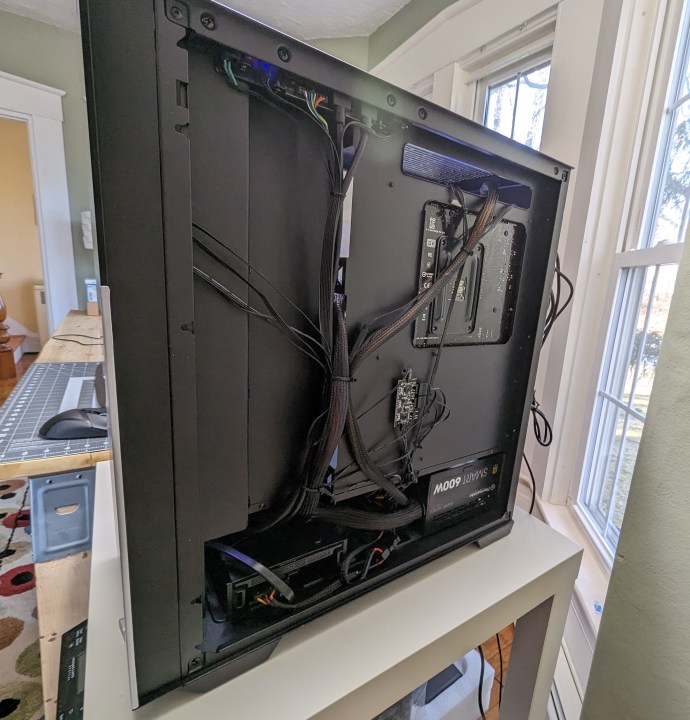 CyberPowerPC with the right panel removed.