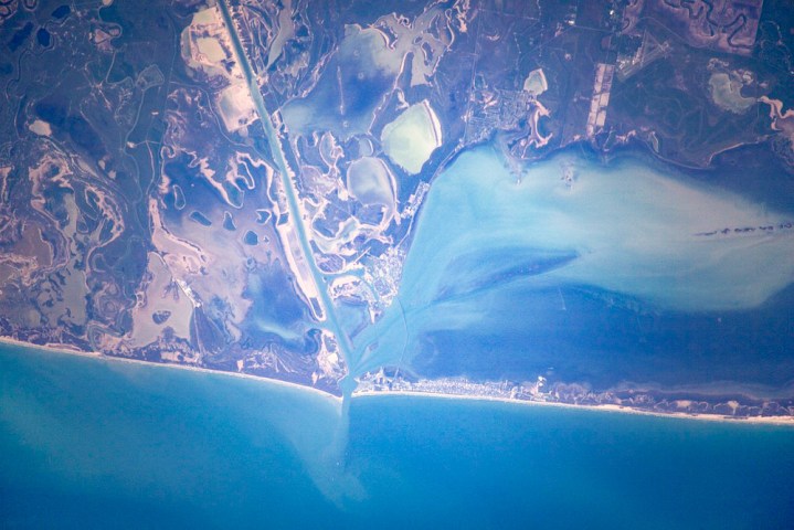 La instalación Starbase de SpaceX vista desde la ISS.
