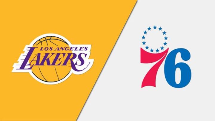 Logos de los Lakers y Sixers.