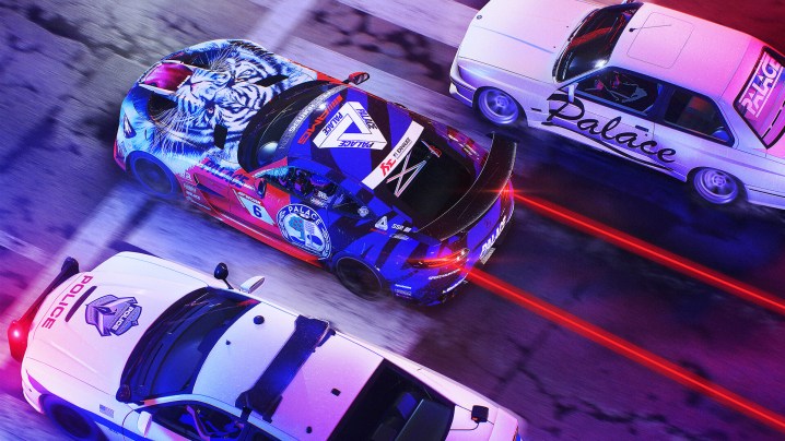Trois voitures font la course dans Need for Speed ​​Unbound.