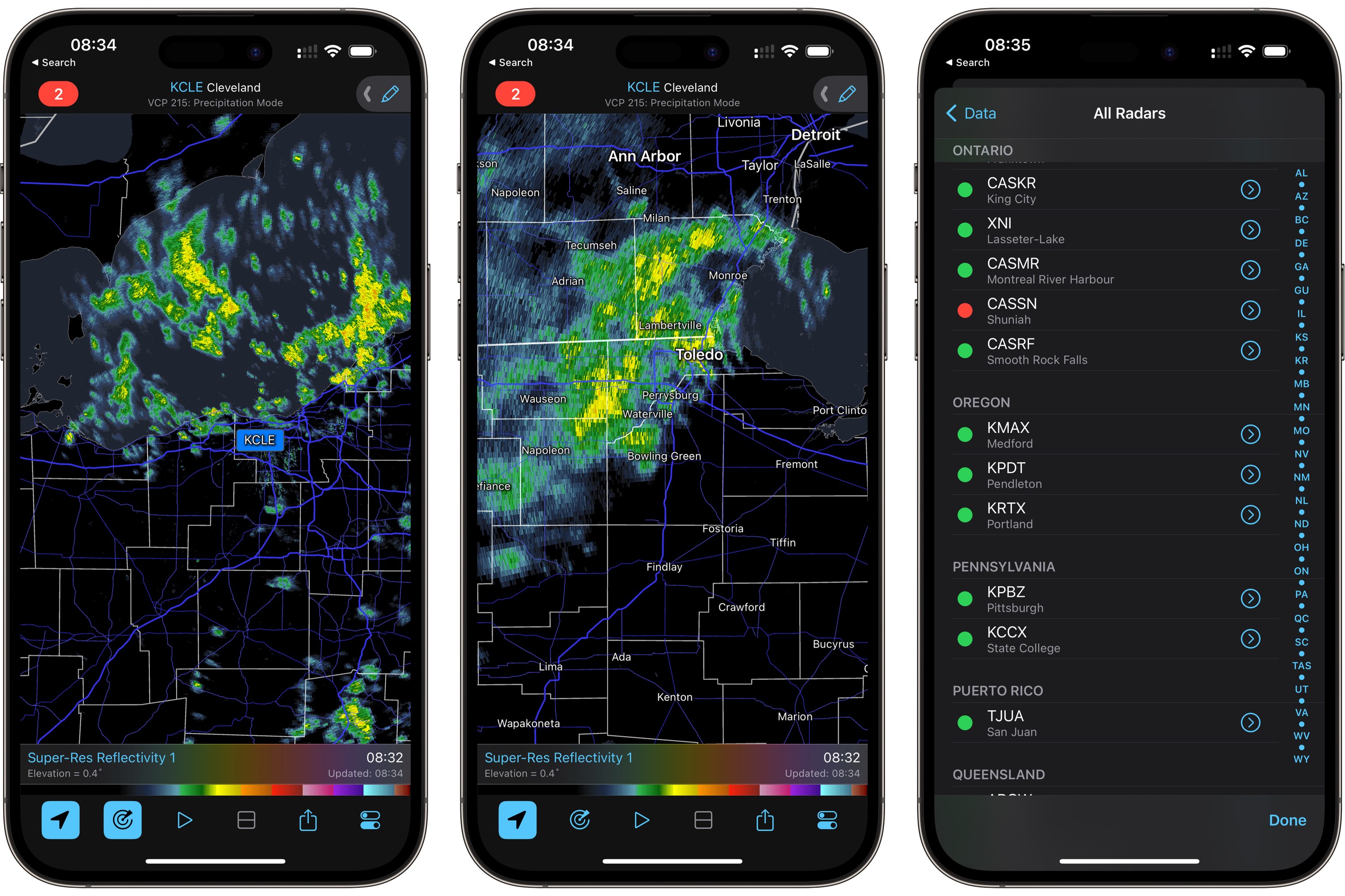 Radarscope-Wetter-App für iPhone.