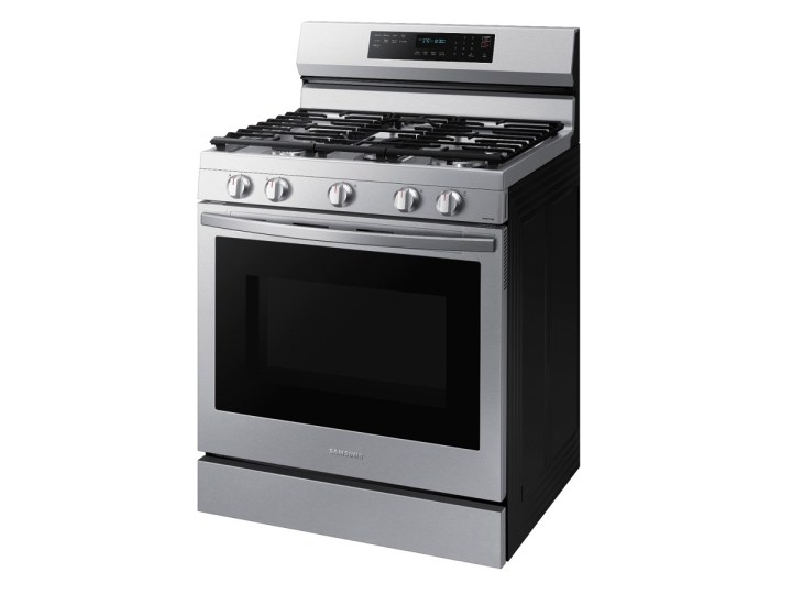 The Samsung 6.0 cu. ft. Freestanding Gas Convection + Range with WiFi on a white background.