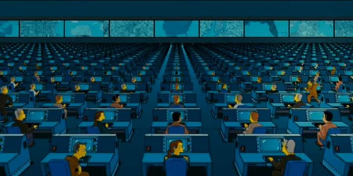 The NSA spies on The Simpsons in The Simpsons movie