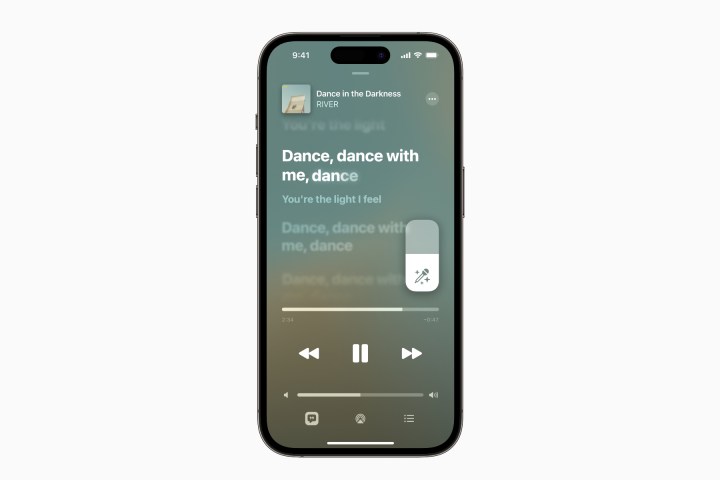 Apple Music Canta con i testi su un iPhone.