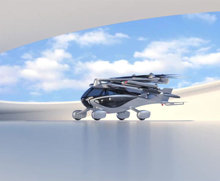 El cuadricóptero futurista Aska eVTOL despegará y aterrizará verticalmente, como un dron.