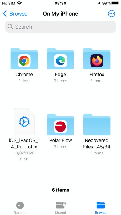 Finding downloads in other iPhone browsers.
