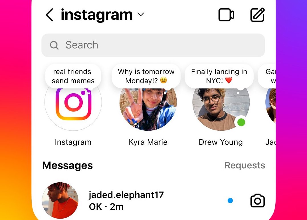 Instagram’a new Notes features rolls out with a few
others