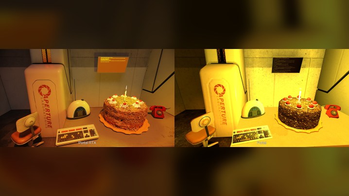 Cake Portal RTX comparison with Poral.