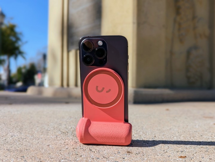 ShiftCam SnapGrip stand rear with iPhone 14 Pro