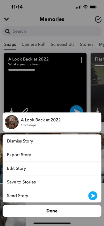Resumen de fin de año de Snapchat 2022.