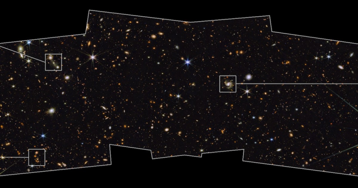James Webb survey image shows a field of shining galaxies