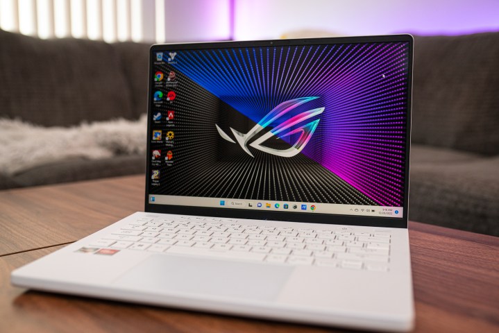 The ROG Zephyrus G14 on a table.