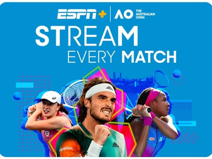 Logo for the 2023 Australian Open on ESPN+.