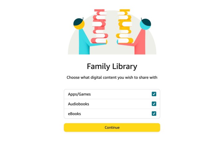 Sharing family library content in Amazon Household.