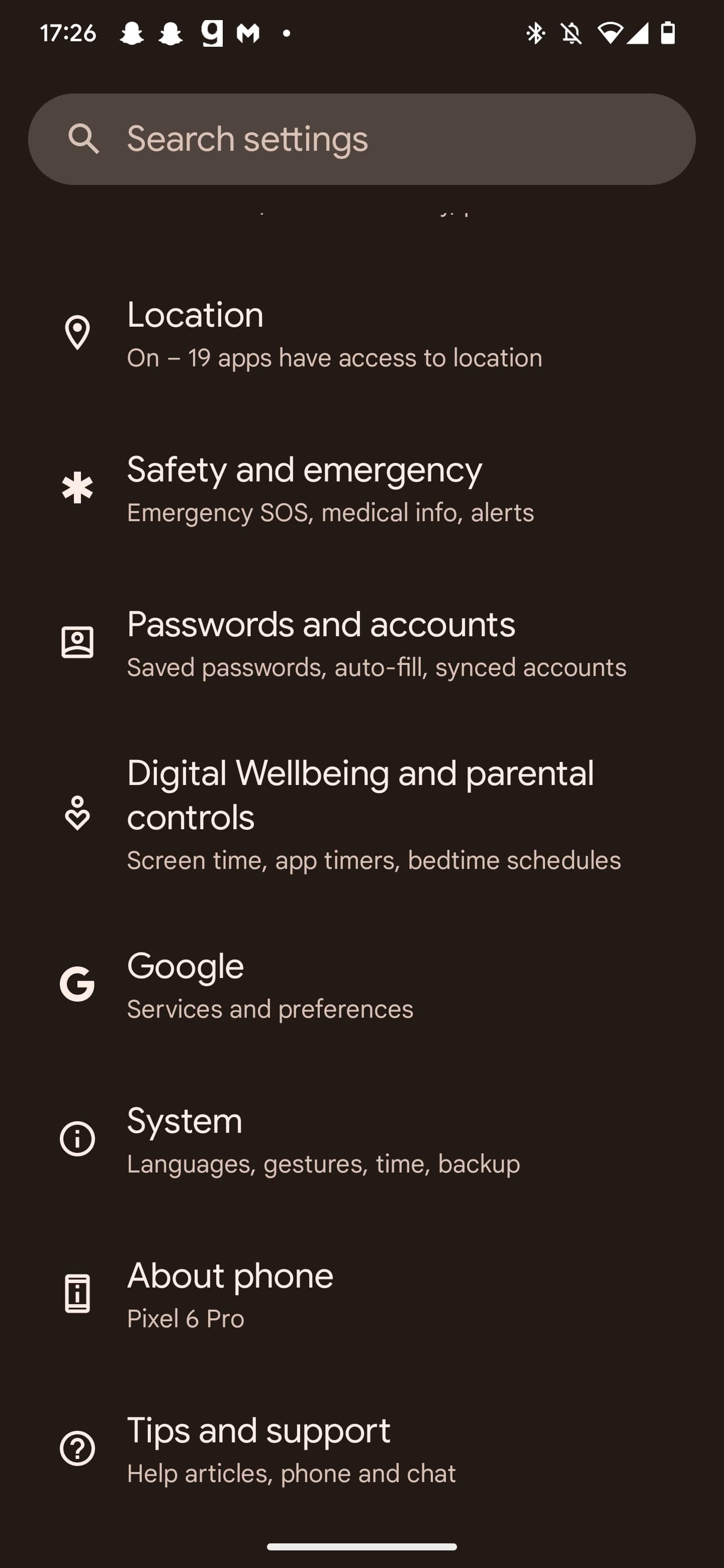 Alertas âmbar no Android 13