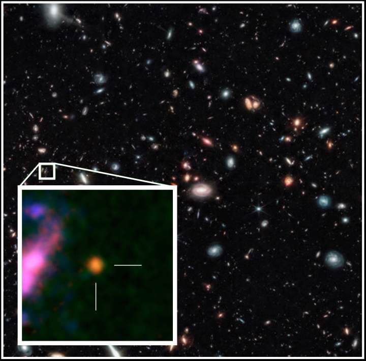 Una galaxia distante identificada por el JWST, GHZ2/GLASS-z12.