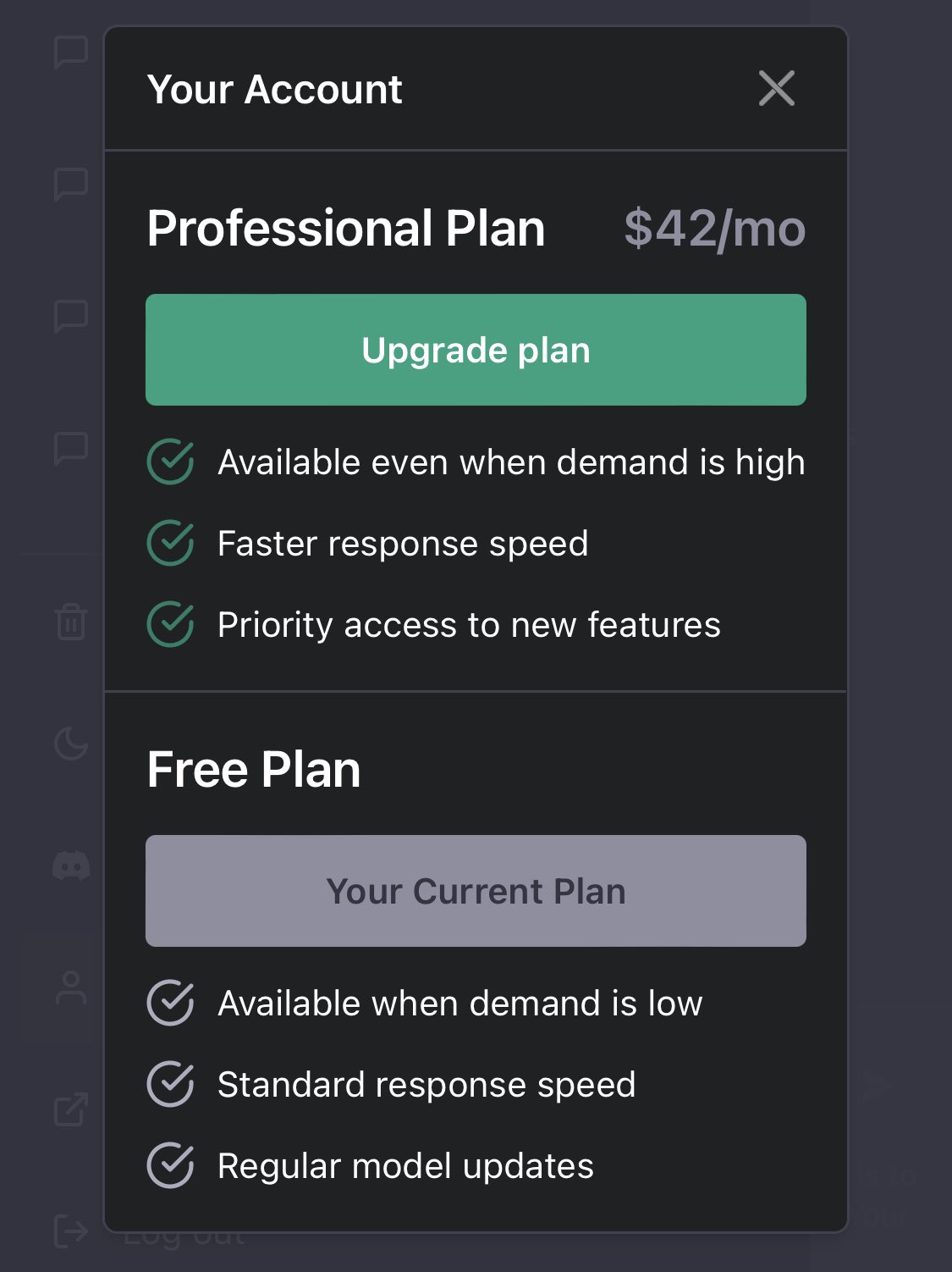 ChatGPT Pro Pricing Model as of Jan 2023.
