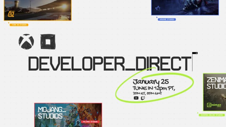 Arte clave para el primer evento Xbox y Bethesda Developer Direct.