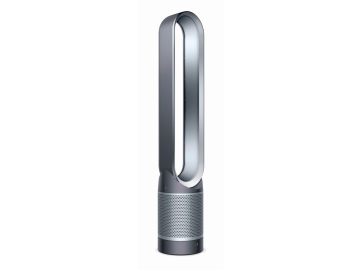 The Dyson Pure Cool TP01 purifying fan in silver against a white background.