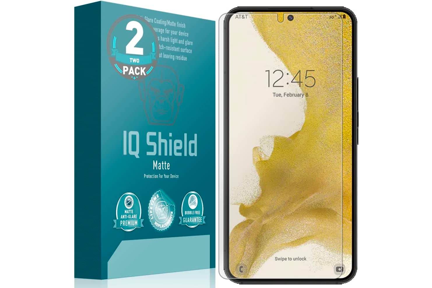 IQShield matte screen protector for Galaxy S23.