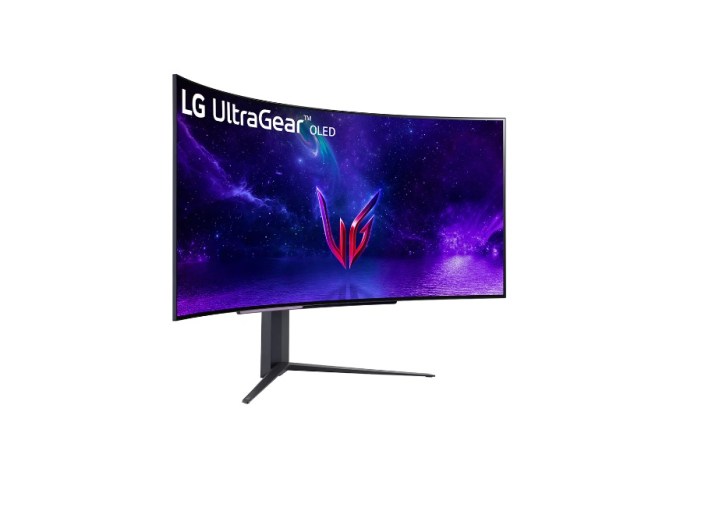 The LG pre-release image for the 45-inch UltraGear OLED curved gaming monitor WQHD