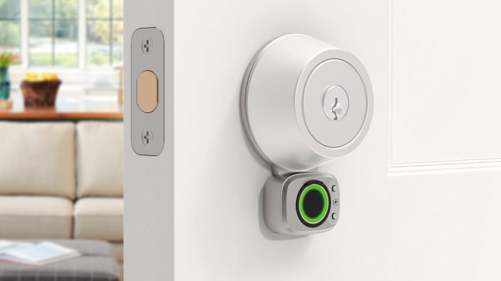 The Lockly Flex Touch Pro installed on an existing deadbolt.