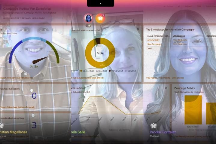 Mobeus Airglass mixes webcams and desktop applications.