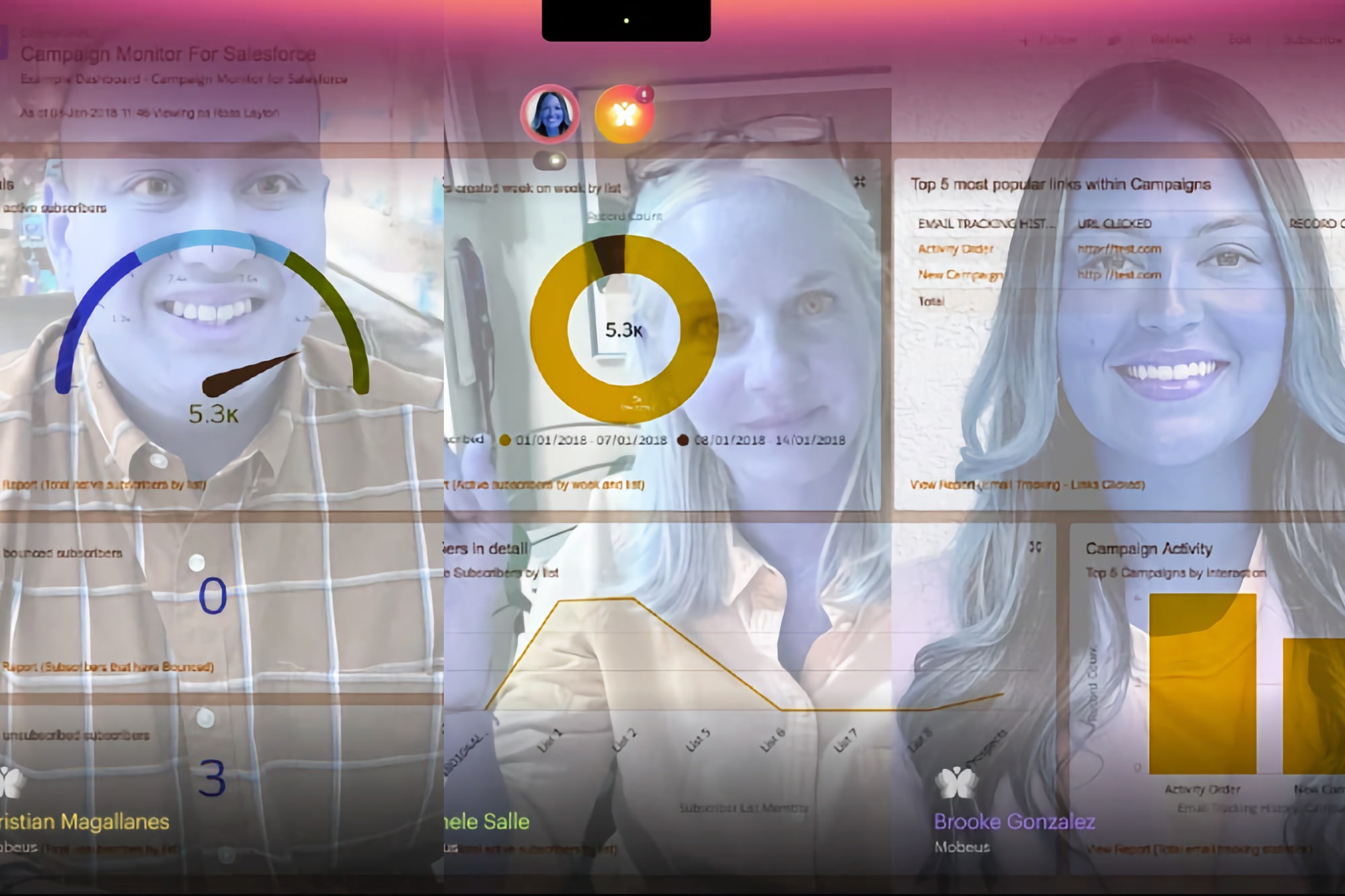 Mobeus Airglass mistura webcams com aplicativos de desktop.
