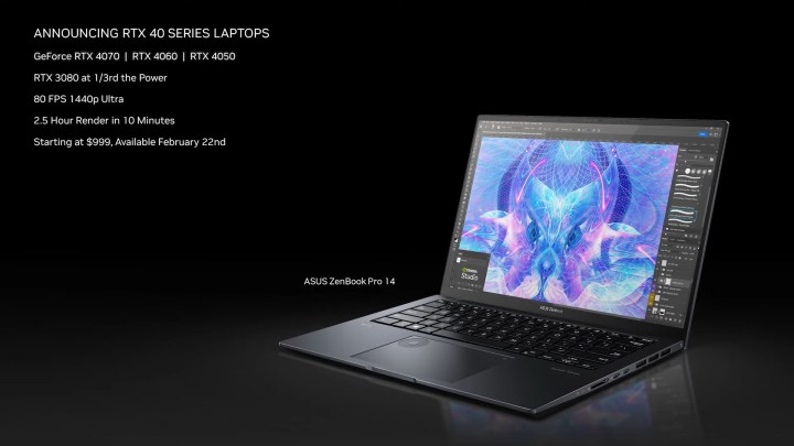 Nvidia Mainstream RTX 40 Laptop-Folie.